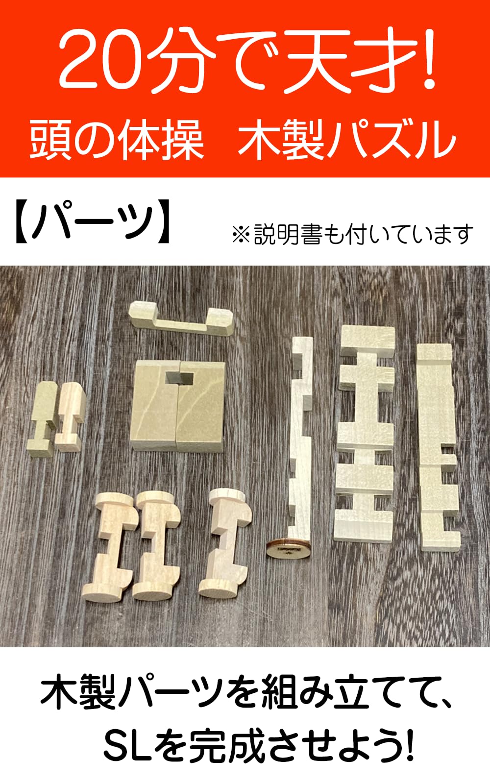 Amazon.co.jp: 20分で天才 頭の体操 木製パズル 飛行機 SL